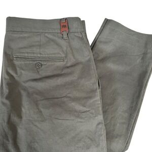 The Normal Brand Slim Fit Chino Pants Mens 36x28 Army Green‎ Flat Front Stretch